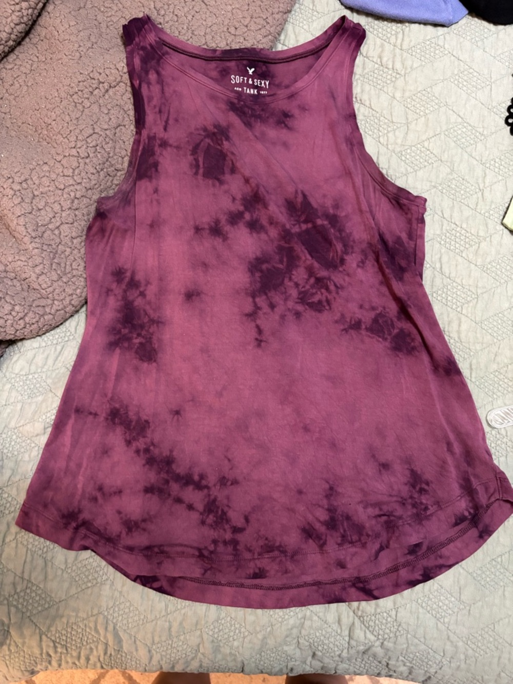 American Eagle Outfitters Plum soft and sexy Tie-Dye Tank Top